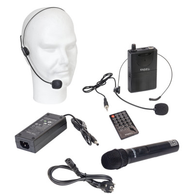 Ibiza PORT15UHF-MKII sistema portatile con speaker e 2 radiomicrofoni