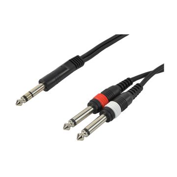 Cavo Audio 1 Jack 6,3 Stereo / 2 Jack Mono - 0,5 m