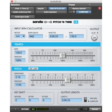 Pitch &lsquo;n Time LE 3.0 Software Time Compression per Logic Pro e ProTools - Codice